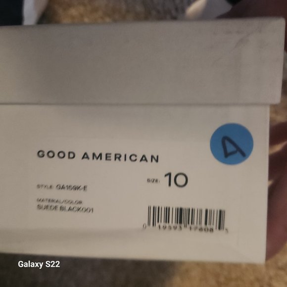 NIB Good American Platform Sandals chunky black suede heels. Various. - Picture 12 of 12